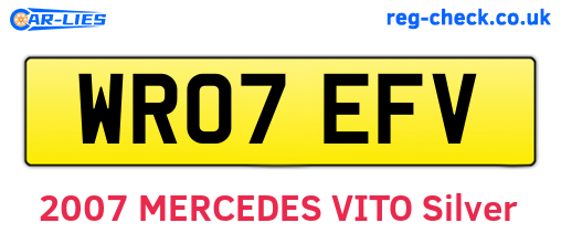 WR07EFV are the vehicle registration plates.