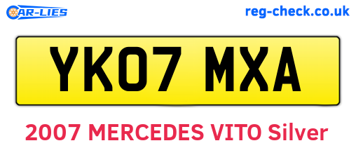 YK07MXA are the vehicle registration plates.