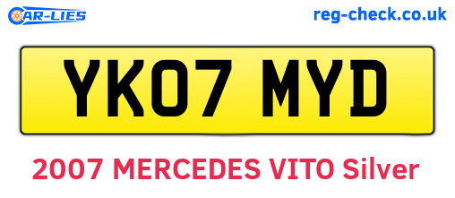 YK07MYD are the vehicle registration plates.