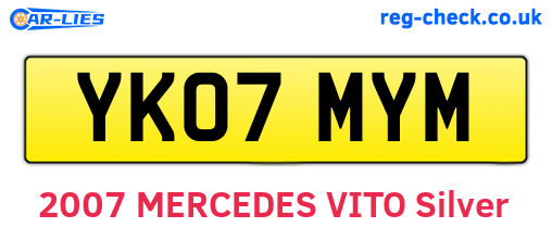 YK07MYM are the vehicle registration plates.