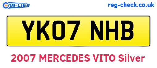 YK07NHB are the vehicle registration plates.
