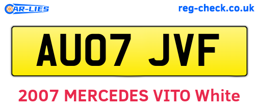 AU07JVF are the vehicle registration plates.
