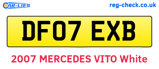 DF07EXB are the vehicle registration plates.