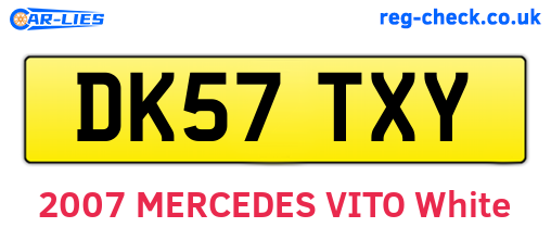 DK57TXY are the vehicle registration plates.