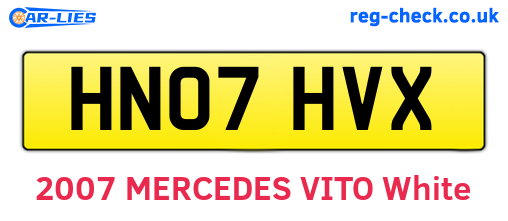 HN07HVX are the vehicle registration plates.