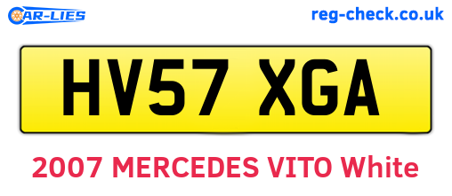 HV57XGA are the vehicle registration plates.