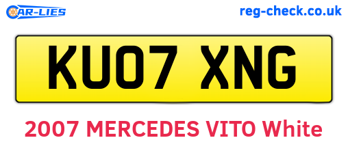 KU07XNG are the vehicle registration plates.