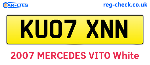 KU07XNN are the vehicle registration plates.