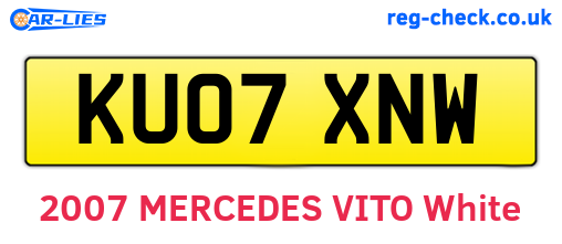 KU07XNW are the vehicle registration plates.