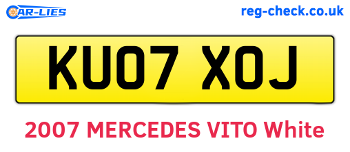 KU07XOJ are the vehicle registration plates.