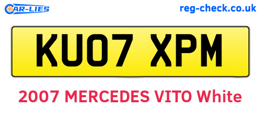 KU07XPM are the vehicle registration plates.