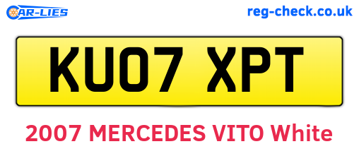KU07XPT are the vehicle registration plates.