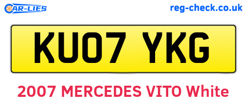 KU07YKG are the vehicle registration plates.