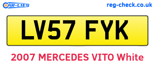 LV57FYK are the vehicle registration plates.