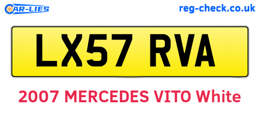 LX57RVA are the vehicle registration plates.