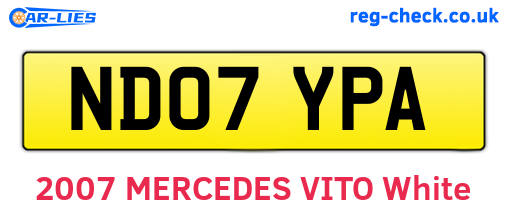 ND07YPA are the vehicle registration plates.