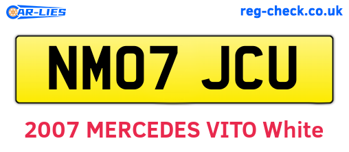NM07JCU are the vehicle registration plates.