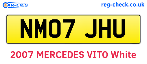 NM07JHU are the vehicle registration plates.