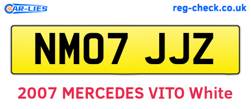 NM07JJZ are the vehicle registration plates.