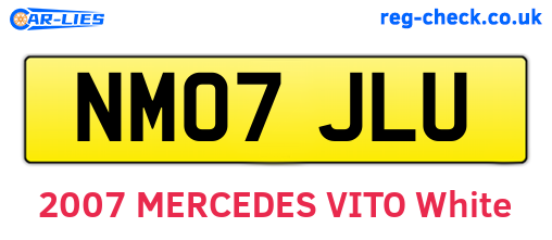NM07JLU are the vehicle registration plates.