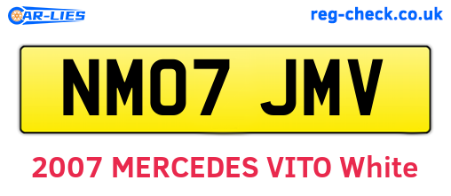 NM07JMV are the vehicle registration plates.
