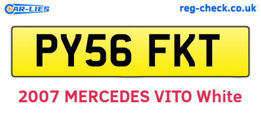 PY56FKT are the vehicle registration plates.