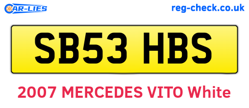 SB53HBS are the vehicle registration plates.