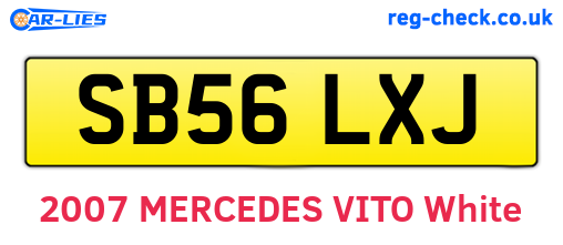 SB56LXJ are the vehicle registration plates.