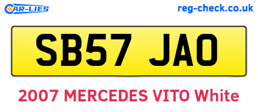 SB57JAO are the vehicle registration plates.