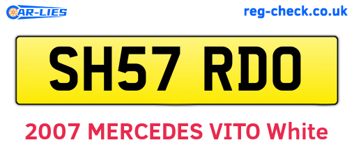 SH57RDO are the vehicle registration plates.