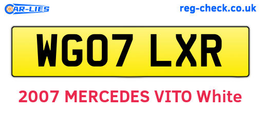 WG07LXR are the vehicle registration plates.
