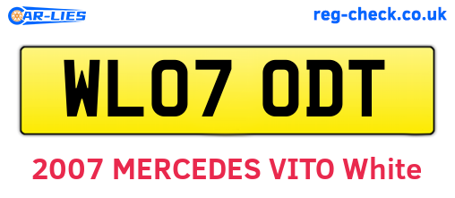 WL07ODT are the vehicle registration plates.