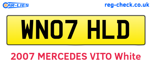 WN07HLD are the vehicle registration plates.