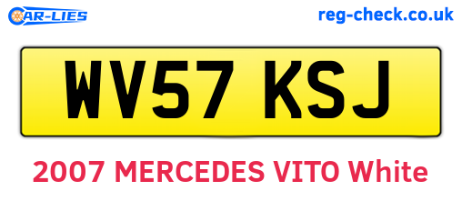 WV57KSJ are the vehicle registration plates.