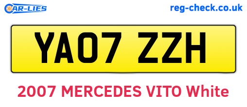YA07ZZH are the vehicle registration plates.