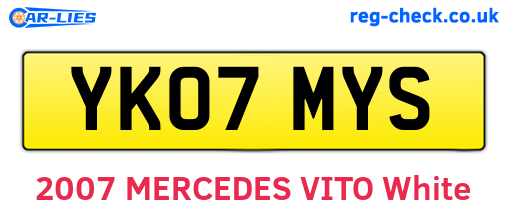 YK07MYS are the vehicle registration plates.