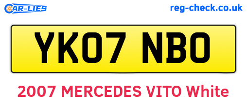 YK07NBO are the vehicle registration plates.