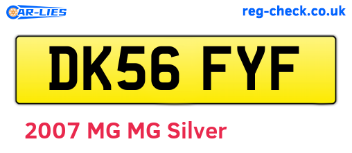 DK56FYF are the vehicle registration plates.