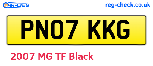 PN07KKG are the vehicle registration plates.
