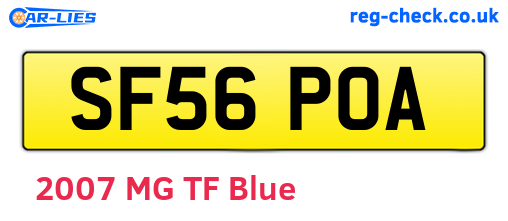 SF56POA are the vehicle registration plates.