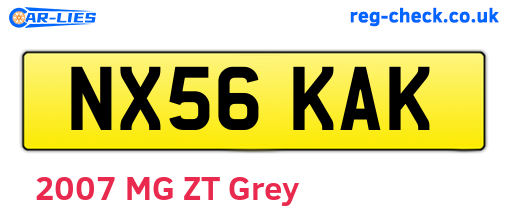 NX56KAK are the vehicle registration plates.