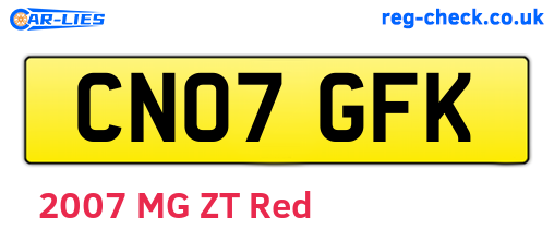 CN07GFK are the vehicle registration plates.