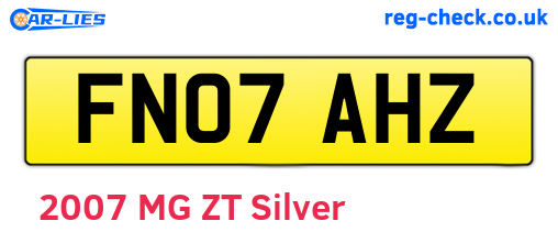 FN07AHZ are the vehicle registration plates.