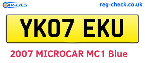 YK07EKU are the vehicle registration plates.