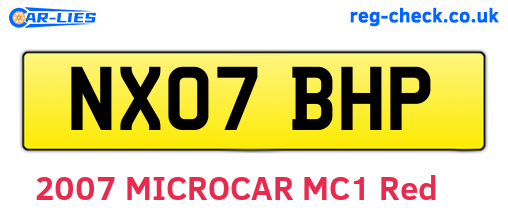 NX07BHP are the vehicle registration plates.