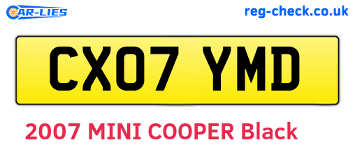 CX07YMD are the vehicle registration plates.