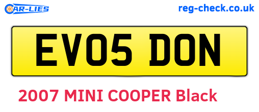 EV05DON are the vehicle registration plates.