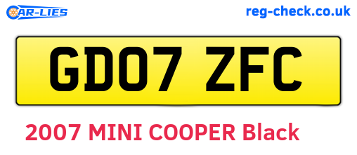 GD07ZFC are the vehicle registration plates.