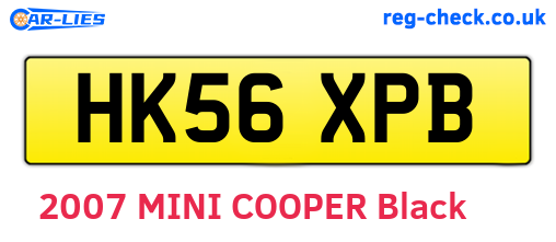 HK56XPB are the vehicle registration plates.