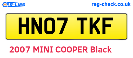 HN07TKF are the vehicle registration plates.